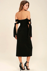 Charged Up Off the Shoulder Midi Dress