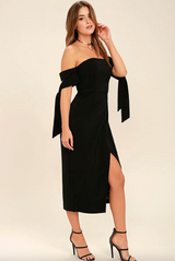 Charged Up Off the Shoulder Midi Dress