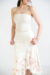 Asymmetrical Floral Midi Skirt