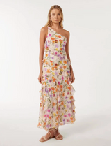 Belle One Shoulder Ruffle Gown