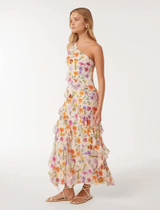 Belle One Shoulder Ruffle Gown