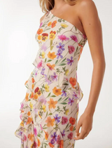 Belle One Shoulder Ruffle Gown