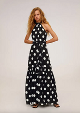Halter Neck Polka-Dot Dress