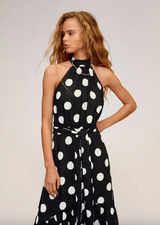 Halter Neck Polka-Dot Dress