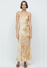 Dusty Palms Strapless Maxi