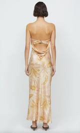 Dusty Palms Strapless Maxi