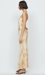 Dusty Palms Strapless Maxi