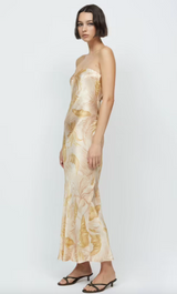 Dusty Palms Strapless Maxi