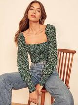 Floral Smocked Puff Sleeve Top