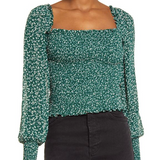 Floral Smocked Puff Sleeve Top