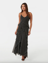 Poppy Ruffle Polka Dot Maxi Dress