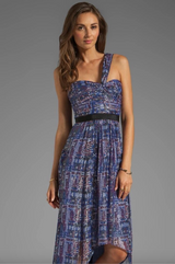 Inga One Shoulder Silk Maxi Chiffon Dress