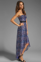 Inga One Shoulder Silk Maxi Chiffon Dress