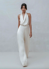 Halter Satin Jumpsuit