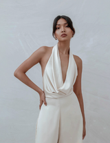 Halter Satin Jumpsuit