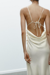 Satin Dress With Cut-Out Detail