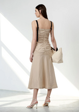 Ruched Drop Waist Dress