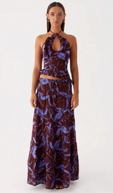 Mariella Linen Top and Maxi Skirt Set