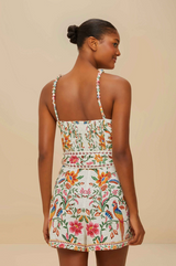 Cropped Tropical Floral Romper