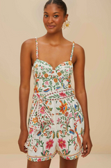 Cropped Tropical Floral Romper