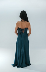 Satin Corset Terno with Drape