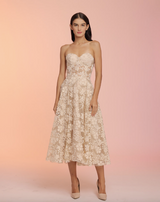 Custom Strapless Embroidered Gown