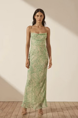 Green Pattern Maxi Dress