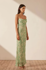 Green Pattern Maxi Dress