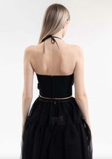 Halter Neck Rose Top