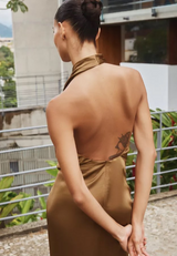 Satin Halter Dress