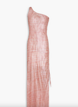 Jacquard One-Shoulder Maxi Dress