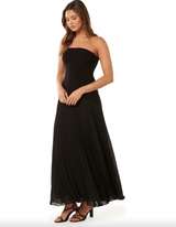 Capri Strapless Pleat Midi Dress