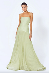 Strapless Pleated Gown