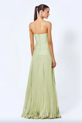Strapless Pleated Gown