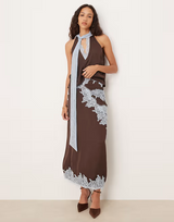 Chocolate Blue Lace Top and and Lily Skirt Set