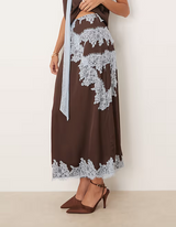 Chocolate Blue Lace Top and and Lily Skirt Set