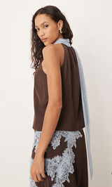 Chocolate Blue Lace Top and and Lily Skirt Set