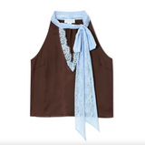 Chocolate Blue Lace Top and and Lily Skirt Set