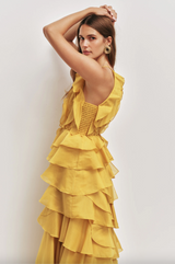 Cleo Gown in Chartreuse