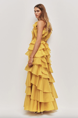 Cleo Gown in Chartreuse