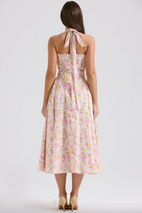 Adabella Print Cotton Halter Sundress