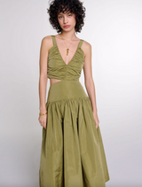 Cutaway Taffeta Dress