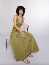 Cutaway Taffeta Dress