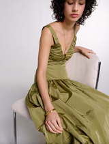 Cutaway Taffeta Dress