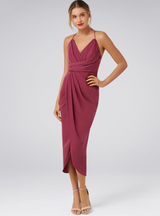 Soft Berry Drape Maxi Dress