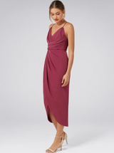 Soft Berry Drape Maxi Dress