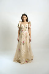 Floral Embroidered Filipiniana Tulle Gown
