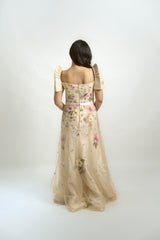 Floral Embroidered Filipiniana Tulle Gown