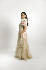 Floral Embroidered Filipiniana Tulle Gown