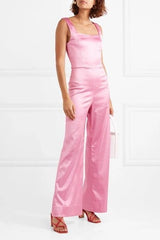 Donna Stretch Satin Jumpsuit